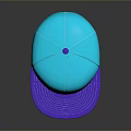 Neon Blue Baseball Cap With Flat Brim And Glossy Surface Design