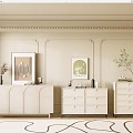 Cream Style Sideboard 3d model