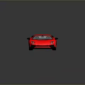 Red Luxury Sports Car With Sleek Design Black Wheels And Rear Spoiler