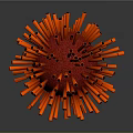 Biological Organ Structure With Hair Like Red Spikes And Spherical Form