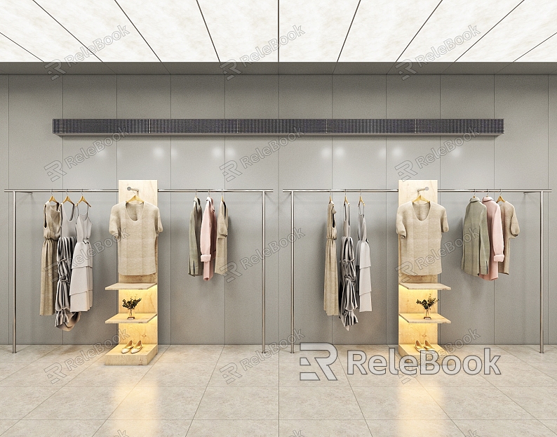 Clothing Store Clothing Display Rack Clothing Props Clothing Display Shelf Display Shelf Display Props model