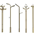 Outdoor Lights Featuring Various Metal Pole Designs And Decorative Multi Lamps