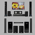 High Quality Home Theater Audio System With Floorstanding Speakers Center Channel Subwoofer And Amplifier