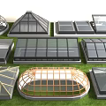 Different Types of Skylight Designs With Various Shapes and Glass Materials Displayed on Grass