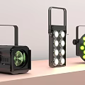 Stage Lighting Fixtures With Various Shapes And Green LED Lights