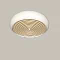 Modern Round White Flush Mount Ceiling Light With Circular Pattern And Illuminated Surface 3d model