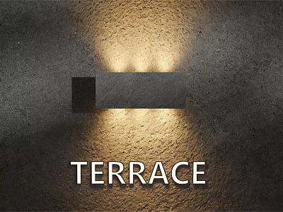 Modern Outdoor Wall Lamp for Terrace with Concrete Design and Warm Lighting 3d model