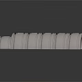 Gray Curved Architectural Components With Striped Surface For Building Design