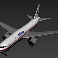 Modern Commercial Passenger Airplane With White Body Blue Logo Twin Engines And Wings