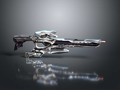 Advanced Futuristic Sci Fi Weapon With Metallic Finish And Intricate Design Details 3d model