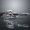 Advanced Futuristic Sci Fi Weapon With Metallic Finish And Intricate Design Details