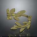 Elegant Gold Leaf Design Ring With Shiny Polished Metallic Finish And Fashionable Accessory Style