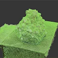 Natural Stone Cluster Placed On Rustic Wooden Plank Surface 3d model