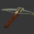 Crafted Detailed Traditional Crossbow With Wooden Stock And Metal Bow Parts