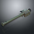 Military Weapon Long Green Cylindrical Launcher With Square Rear Structure And Black Control Components 3d model