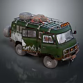 minibus minivan driverless bus school bus van box car 3d model