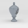 Technology Exhibition Hall Showcasing Gray Decorative Jar With Floral Patterns And Ornate Base