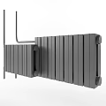 Black Metal Radiator with Fins Structure Wall Mounted Home Heating System Design