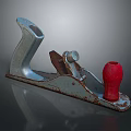 Vintage Industrial Woodworking Plane With Metal Body And Red Component