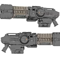 Futuristic Weapon Design With Detailed Mechanical Structure Tactical Grip And Circular Component 3d model