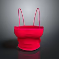 Red Flexible Household Storage Basket With Two Handles For Daily Use