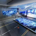 Tech Exhibition Hall With Interactive Digital Displays Modern Floor Projection 3d model
