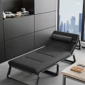 Black Folding Bed In Modern Room With Urban Skyline And Storage Cabinet