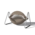 Modern Woven Swing Chair With Silver Metal Frame And Comfortable Seating Design
