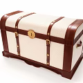 Vintage Decorative Ornament Combination With Leather Straps White Body Gold Lock And Wooden Base