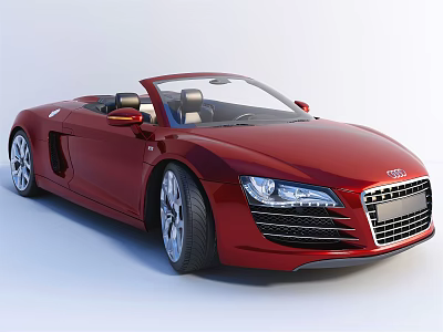 Red Audi Convertible Sports Car With Open Top And Sleek Exterior Design 3d model