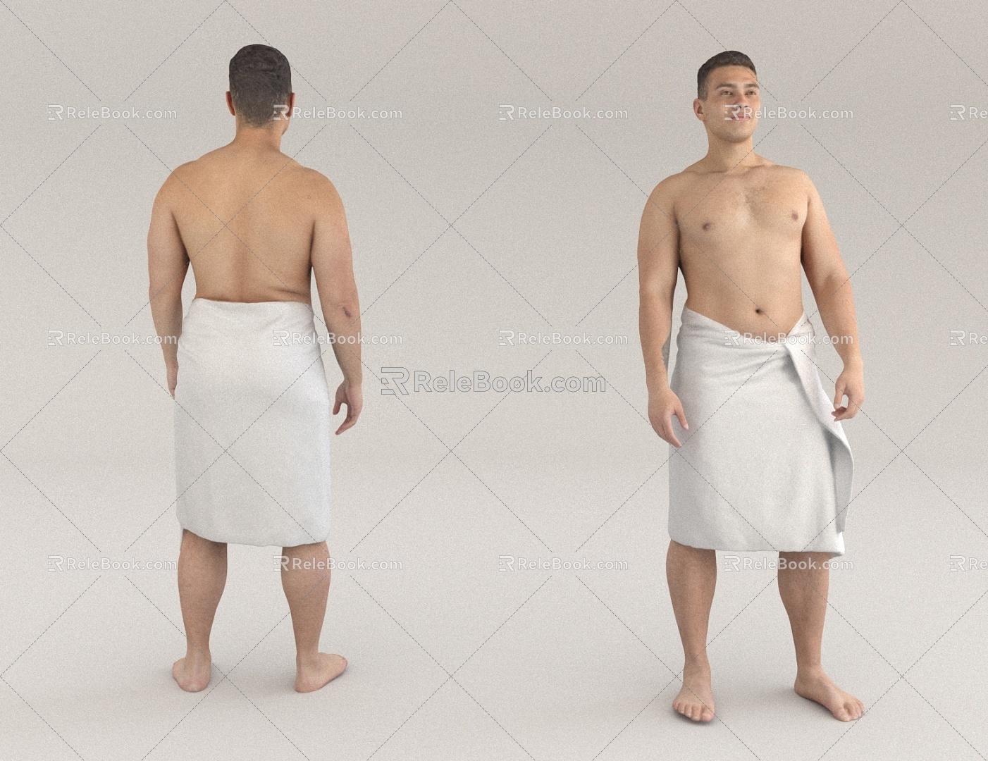 Passers-by Pedestrians Professional Men Bathhouse 3d model