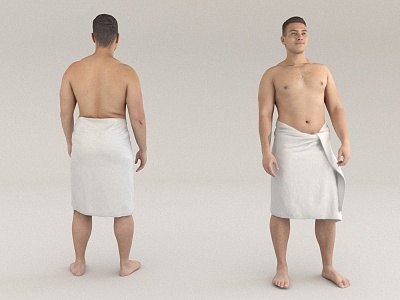 Passers-by Pedestrians Professional Men Bathhouse 3d model