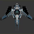 Futuristic Spaceship 3D Model With Blue Glowing Accents And Aerodynamic Design