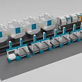 Automatic production line modeling intelligent manufacturing production line equipment 724 3d model