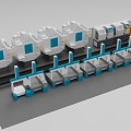 Automatic production line modeling intelligent manufacturing production line equipment 724 3d model