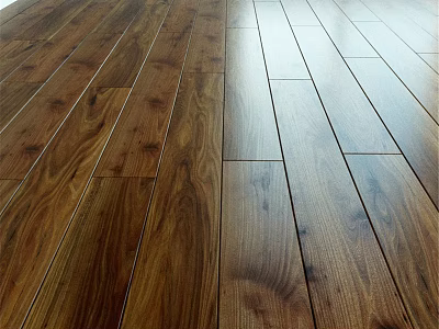 Natural Wooden Flooring With Dark Brown Planks And Polished Surface Texture 3d model