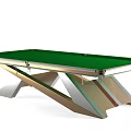 Modern Billiard Table with Green Surface and Metal Geometric Frame Design 3d model