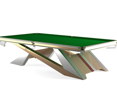 Modern Billiard Table with Green Surface and Metal Geometric Frame Design 3d model