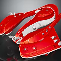 Red Spacecraft Component With Mechanical Structure And White Detailed Parts For Space Exploration 3d model