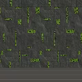 Modern Black Stone Background Wall With Green Geometric Square And Line Patterns