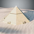 Ancient Pyramid Structure Standing On Desert Sand Dunes With Stone Blocks And Classic Design