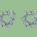 Two Transparent Circular Garden Ornaments With Swirl Sculptural Design For Outdoor Decor