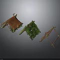 Modern Outdoor Tent Structures With Brown Roof Green Foliage And Wooden Frame Designs