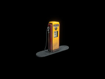 Modern Electric Vehicle Charging Station With Yellow Black Design And Charging Cable 3d model