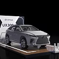 Modern Display Shelves Showcasing Lexus UX300 Car in Exhibition Booth Setup