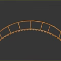 Wooden Arch Bridge With Curved Railings And Wooden Planks Garden Decorative Structure