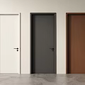 Three Modern Hinged Doors in White Black Brown Colors for Interior Use