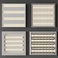 Different Design Rectangular Vent Grilles With White Gray Frames On Dark Background 3d model