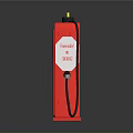 Red Gasoline Pump With 9000 Label And Fuel Nozzle Structure