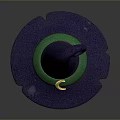 Purple Witch Hat With Green Band And Yellow Crescent Decoration For Daily Use